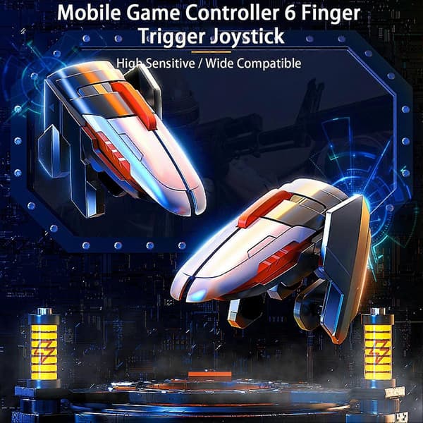 Mobil Spilcontroller Hurtig Respons Lav Latens Høj Sensitiv Ultralet Bred Kompatibel Mobil Spilcontroller 6 Finger Trigger Joystick Telefon