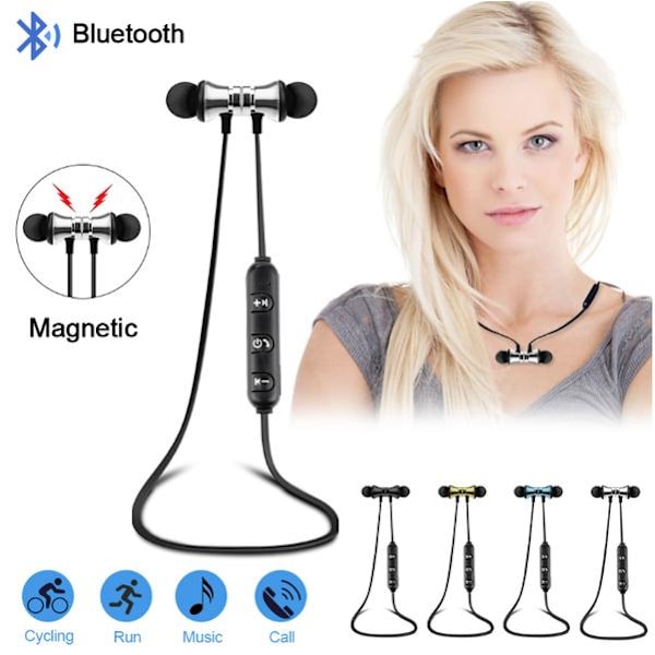 Magnetiska  Bluetooth Sporthörlurar guld