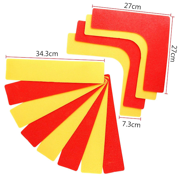 12 st Tennisplan Markeringar, Pickleballplan Markeringar för Barn, Basketbollsträningsutrustning, Röd och Gul