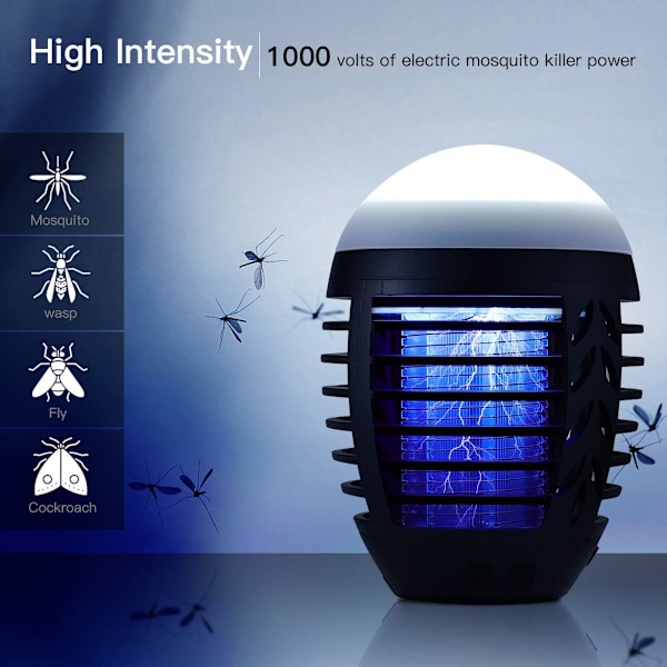 Vattentät 2-i-1 Skadedjursbekämpare, Solar Bug Zapper med App Fjärrkontroll, Energieffektiv Elektrisk Fälla För Flugor Vägglöss Fjärilar, Säker Och