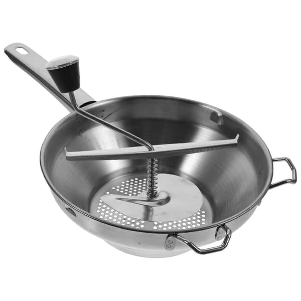 1 stk. blender i rustfritt stål, manuell potetpresse, potetmoser til hjemmet (sølv)