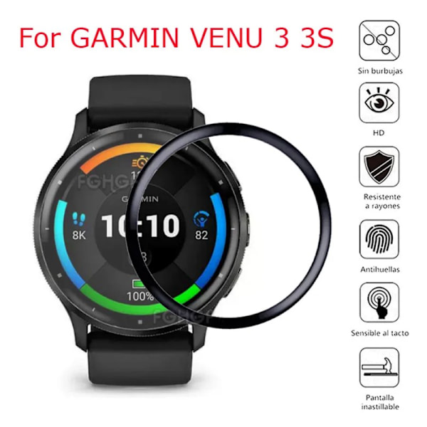 Garmin Venu 3s FullFrame 3D Härdat glas 0.26mm 9H Transparent