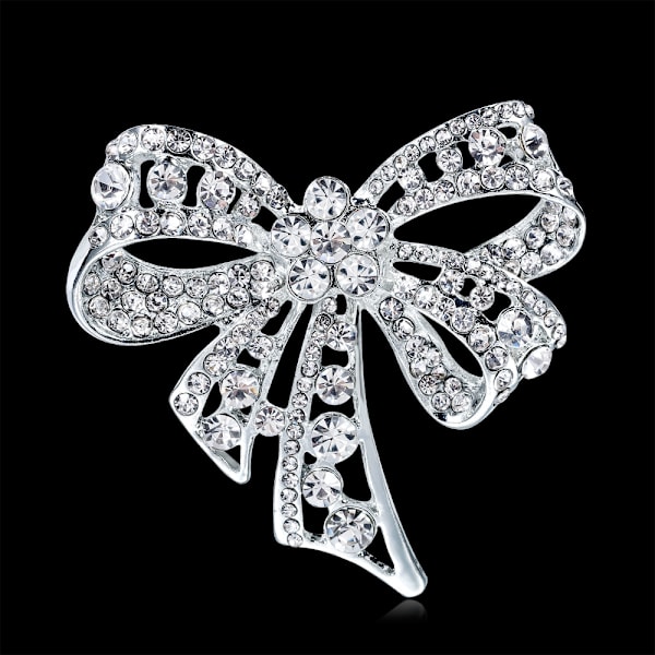 Brosch med diamanter, strass-rosett brosch, modekläder