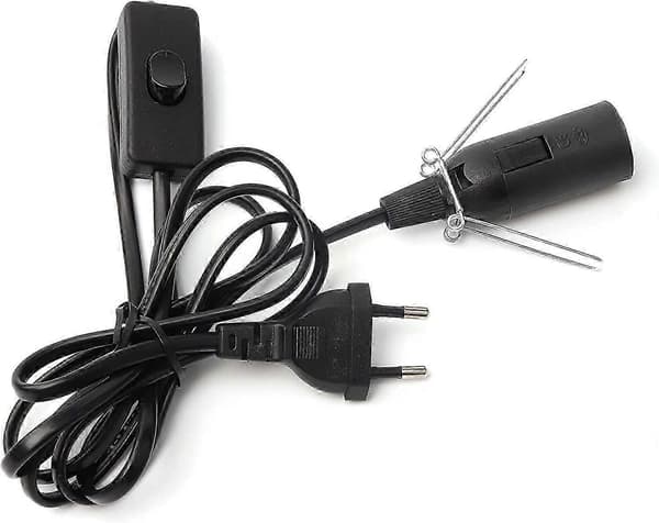 Kabel med bryter for saltlampe - 1,8 m - Sokkel for saltlampe