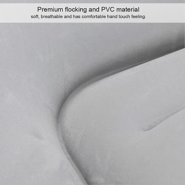 2-i-1 Multifunksjonell Oppblåsbar Reiseseng PVC Flocking Myk Sovepute for Bil SUV Grå