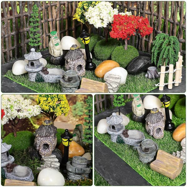 1 sæt fehave-miniaturer terrariumindretning minihaveindretning miniaturefigurer fehavetilbehør