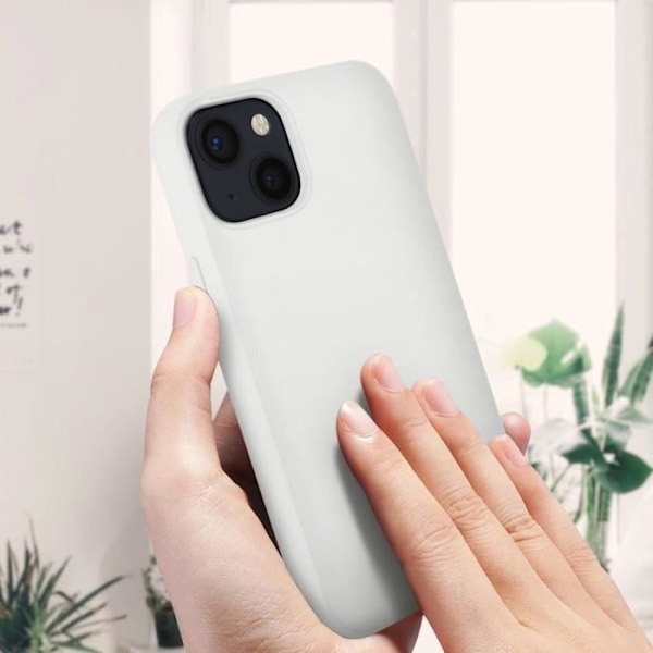 iPhone 13 Fodral Halvstyv silikon Vit Mjuk finish Vit