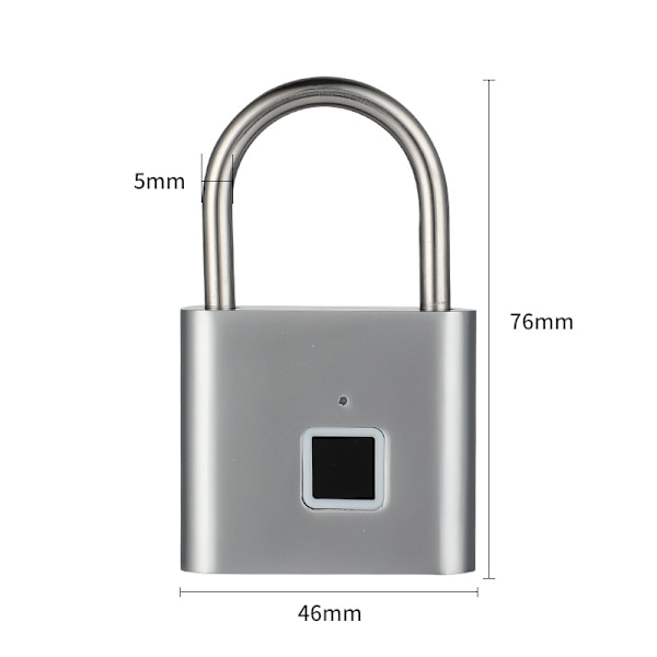 Fingeravtryckslås - Silver, IP67 Vattentät, Nyckelfri Säkerhet