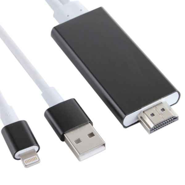 Mobil till TV Adapter - HDMI HDTV - 2m - Apple / iPhone Svart