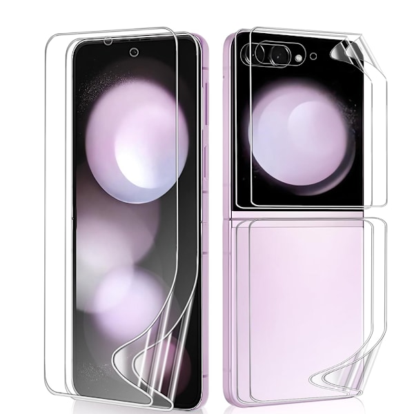 2-Pack Galaxy Z Flip 5 - 1 Set Hydrogel Skärmskydd Huvudskärm+Baksida