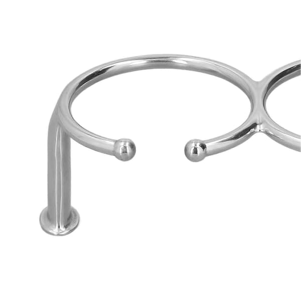 Dobbelt åben ring kopholder 316 rustfrit stål universal til båd, spillebord, sofa, biler