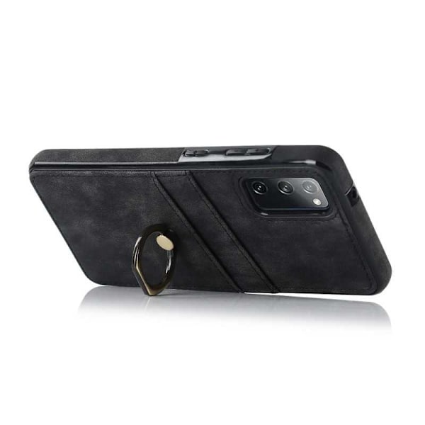 Samsung S20 FE Mobilskal med Korthållare Retro V4 Svart