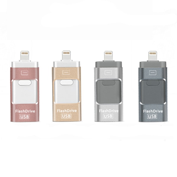 Lightning/Micro-USB-Minne - (Spara ner från din telefon) 128Gb Roséguld