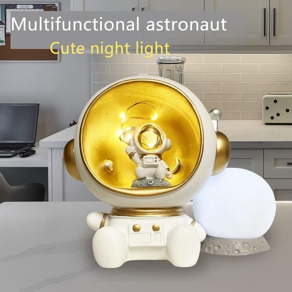 Stor lysende astronautstjerne - 3-i-1 astronautstatue sparegris