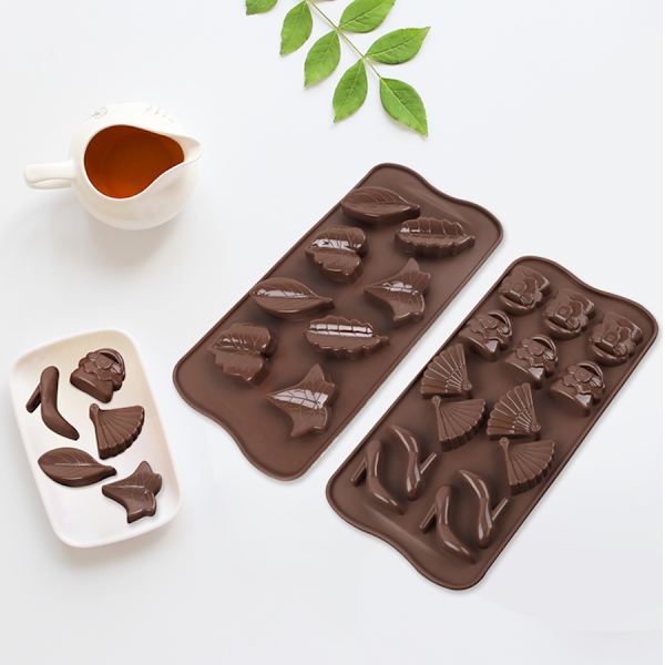 14 vifteformede silikone chokolade flip slikform bage kage is