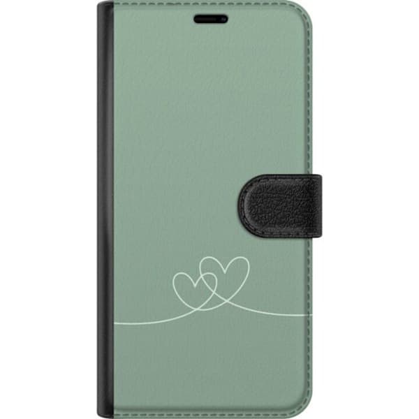 Apple iPhone 16 Plånboksfodral Grön Hjärta