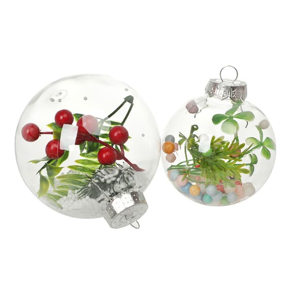 6st Delikat Transparent Kulpynt Plast Dekorativ Kulset S