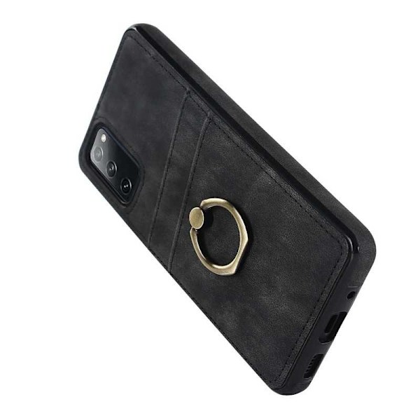 Samsung S20 FE Mobilskal med Korthållare Retro V4 Svart