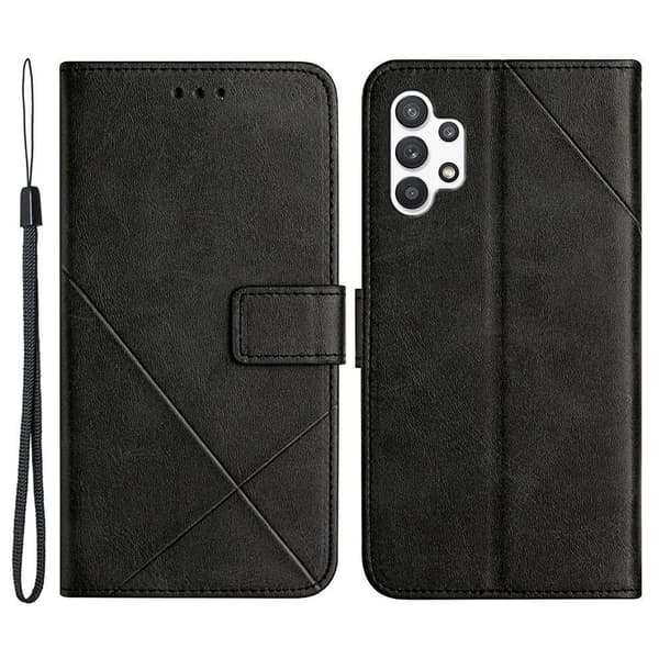 Samsung A13 4G, Præget Pungcover, PU-Læder, Sort