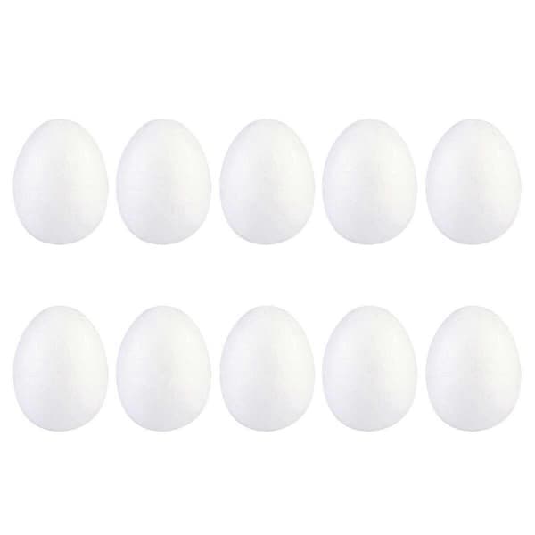 20 stk. malings-egg DIY påskepynt solide egg for barnefestivalhåndverk (hvit, 6 cm)