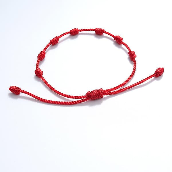 2x/set Kabbalah Armband Lycka 7 Knutar Röd Tråd Flätade Armband För W/ För W