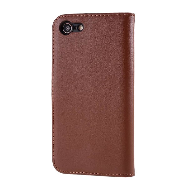 iPhone 7/8/SE (2020/2022) - Äkta Läder Plånboksfodral - Brun Brown Brun