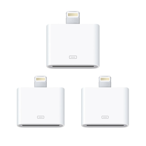 3x Lightning 30-pin till 8-pin adapter för iPhone, iPad Vit
