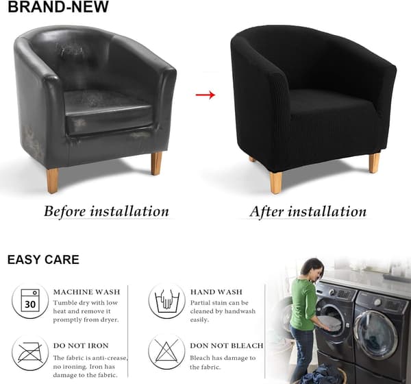 Fåtöljöverdrag, Jacquard Stretch Stretch Tub Stol Sofföverdrag (Badkar)