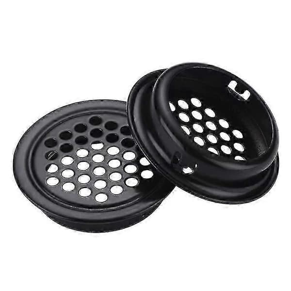 Rund ventilationsrist i rustfrit stål (20 stk. - sort)