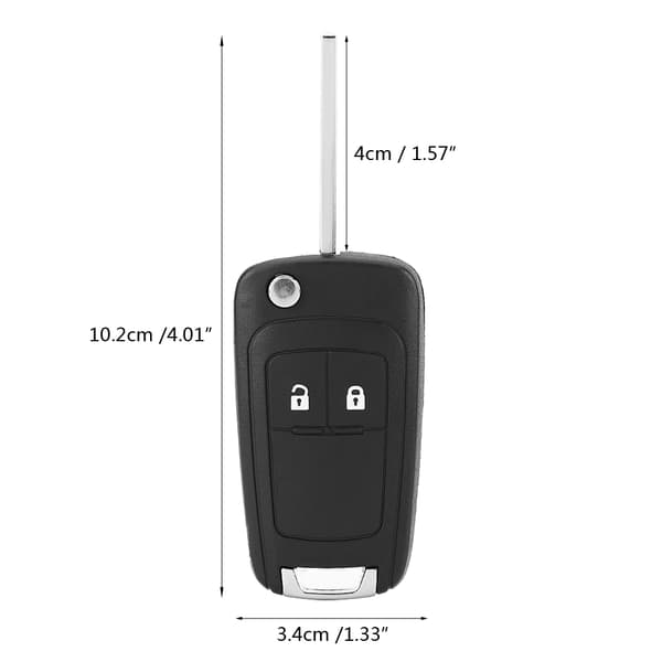 Flip Folding Remote 2 Knapper Bilnøkkeletui Case for Opel Opel Astra Insignia