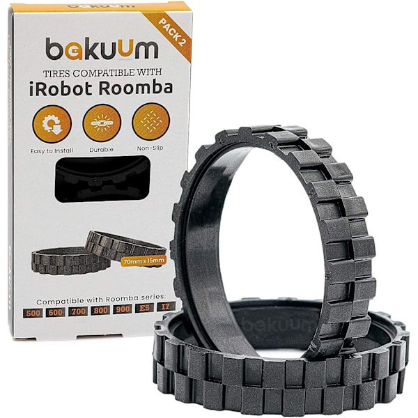 Ersättningsdäck för Roomba, effektivt halkskydd för säker navigering, enkel montering säkerställer problemfritt underhåll för alla Roomba-modeller (2-pack)