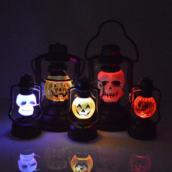 2st LED Light Up Halloween pumpa och skalle lykta ljus