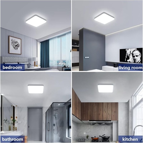 Ultratunn LED-taklampa med integrerat bottenskydd och mask, 30W modern design sidobelyst ljuspanel högkvalitativ diffus,
