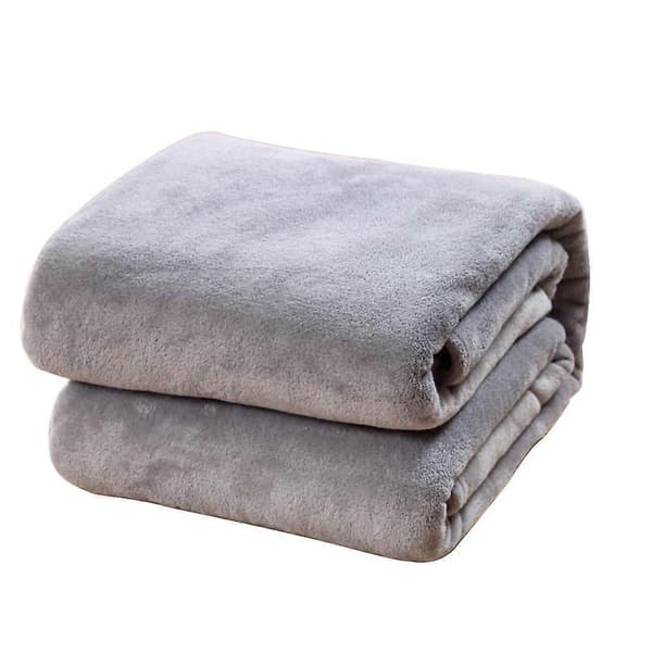 Underbar flanellfleece husdjursfilt mysig handduk enfärgad husdjursfilt (silvergrå)