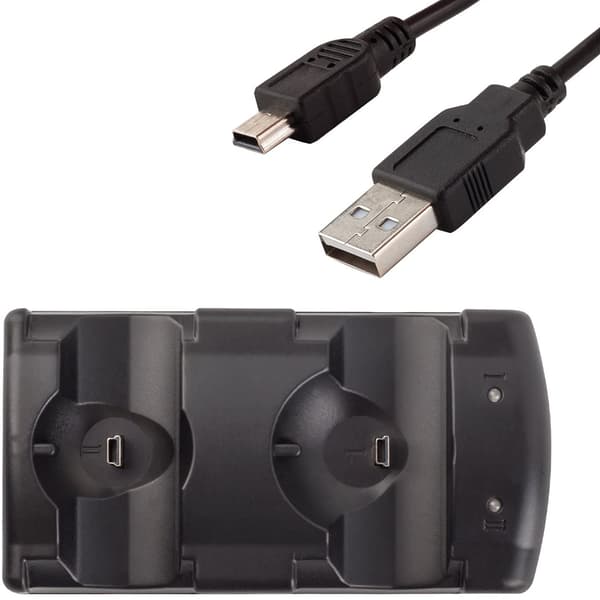 Playstation 3 Controller Opladningsdock Opladningsstation 2 i 1 med LED-lysindikator kompatibel med Playstation PS3/MOVE Controller