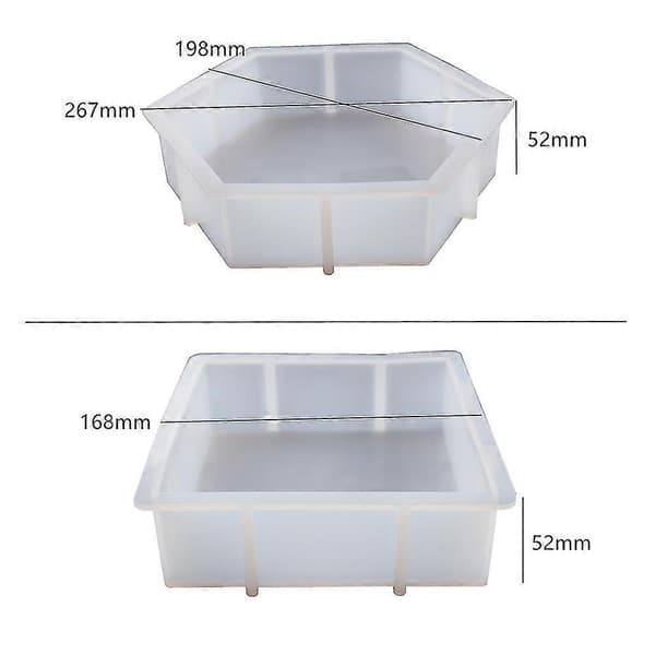 Geometri Stor Kube Prøve Speil Silikonform DIY Krystall Epoksy Resin Form (rund)