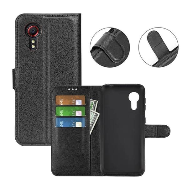 Samsung Galaxy Xcover 5 Pung Etui med Stand - Sort Transparent