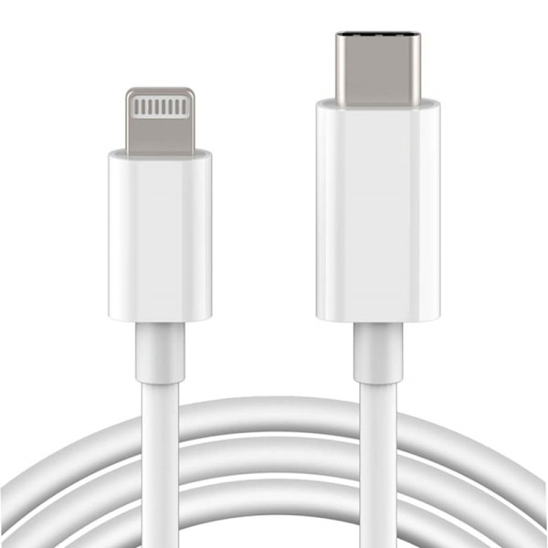 2 Pack - 20W USB-C PD snabbladdare för iPhone +2M kabel Vit