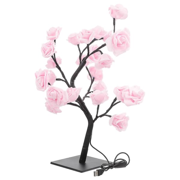 Kreativ LED Rose Tre Form Nattbordslampe Hjem Soverom Dekorasjon