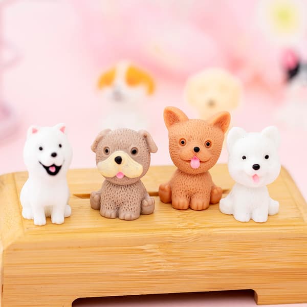12-pak hundefigurer til børn, dyrelegesæt til kagepynt, hund