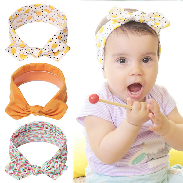 3-pack Baby Donut Styling Hårband Hårband Hårbåge Elastiska för Babyflickor Nyfödda Spädbarn Småbarn Barn