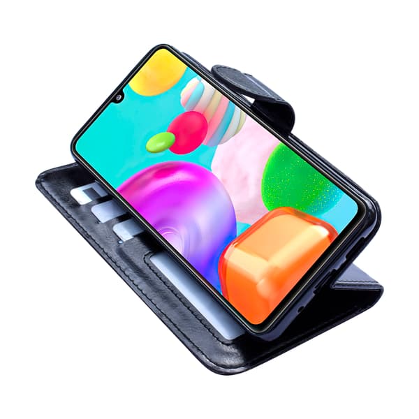 Galaxy A41, nahkakotelo, suoja, ruskea Brun