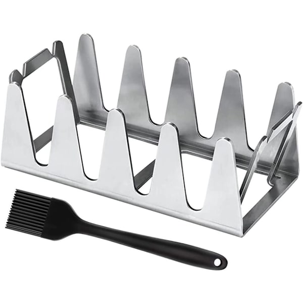 BBQ Grill - Kyllinglår- og vingegrill i rustfritt stål, multifunksjonell