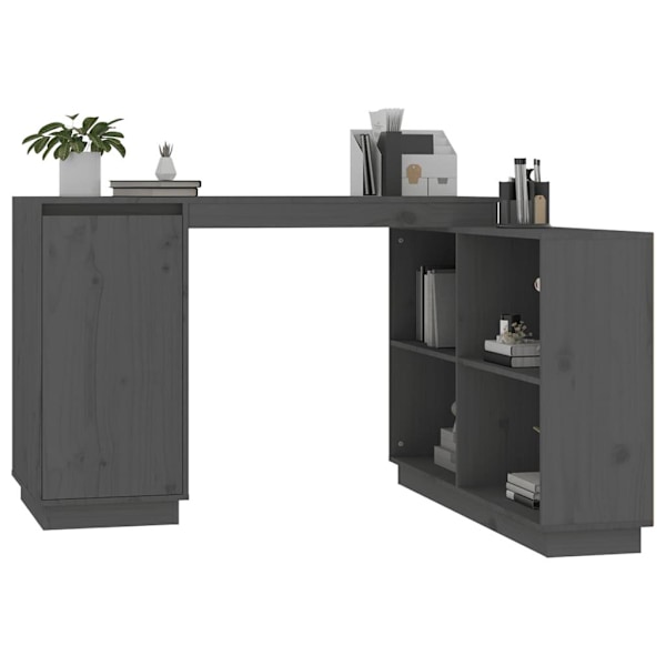 vidaXL Skrivbord grå 110x50x75 cm massiv furu Grå