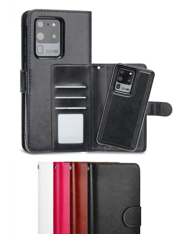 S21 Plus-deksel, magnetisk etui, 2 i 1, velg farge, hvit White Vit