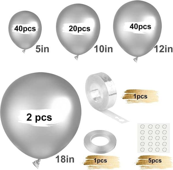 Sølvballoner 102 stykker balloner