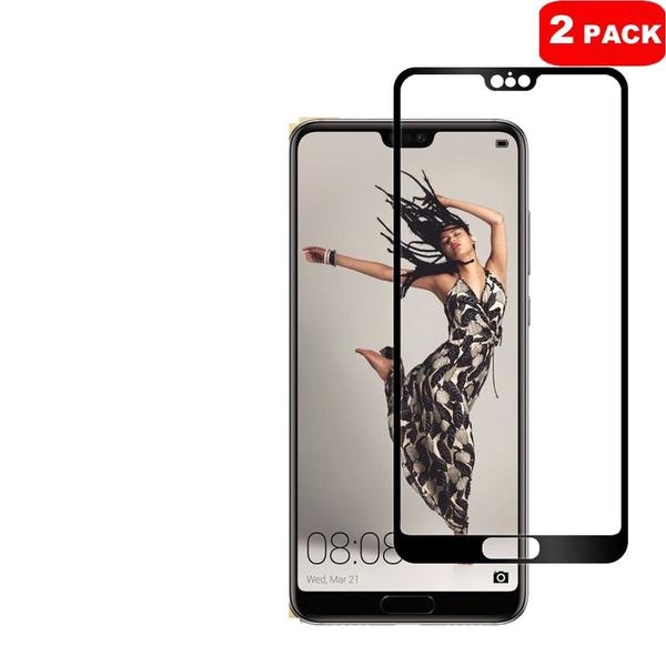 2 st heltäckande  härdat glas för Huawei p20 pro