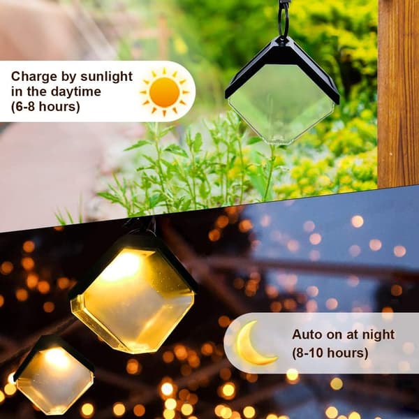 Solar hengelampe utendørs med belysning Solar Light Hagedekorasjon