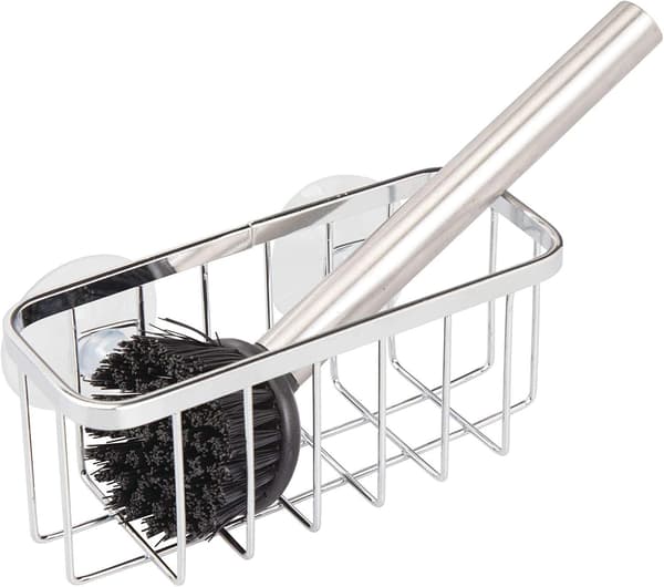 Rustfri vaske-svampeholder, drænstativ til hurtig vandafledning, pladsbesparende design til køkken- og badeværelsesvaske, opbevaring i rustfrit stål