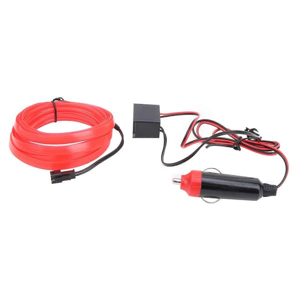 3 meter bilinteriørbelysning Auto LED-strip cigartænder køretråd rør neonlys rød